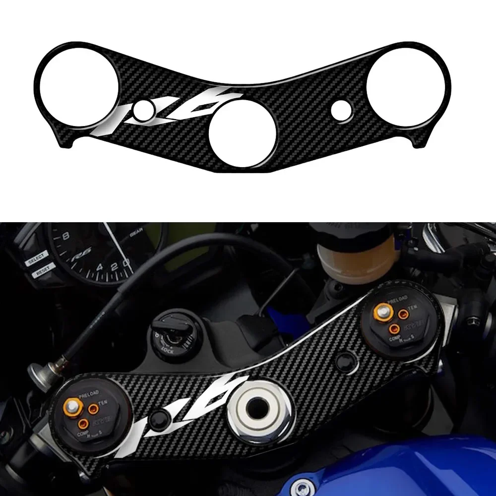 

R6 Motorcycle Carbon-look Top Triple Clamp Yoke Sticker For YZF-R6 2017-2024