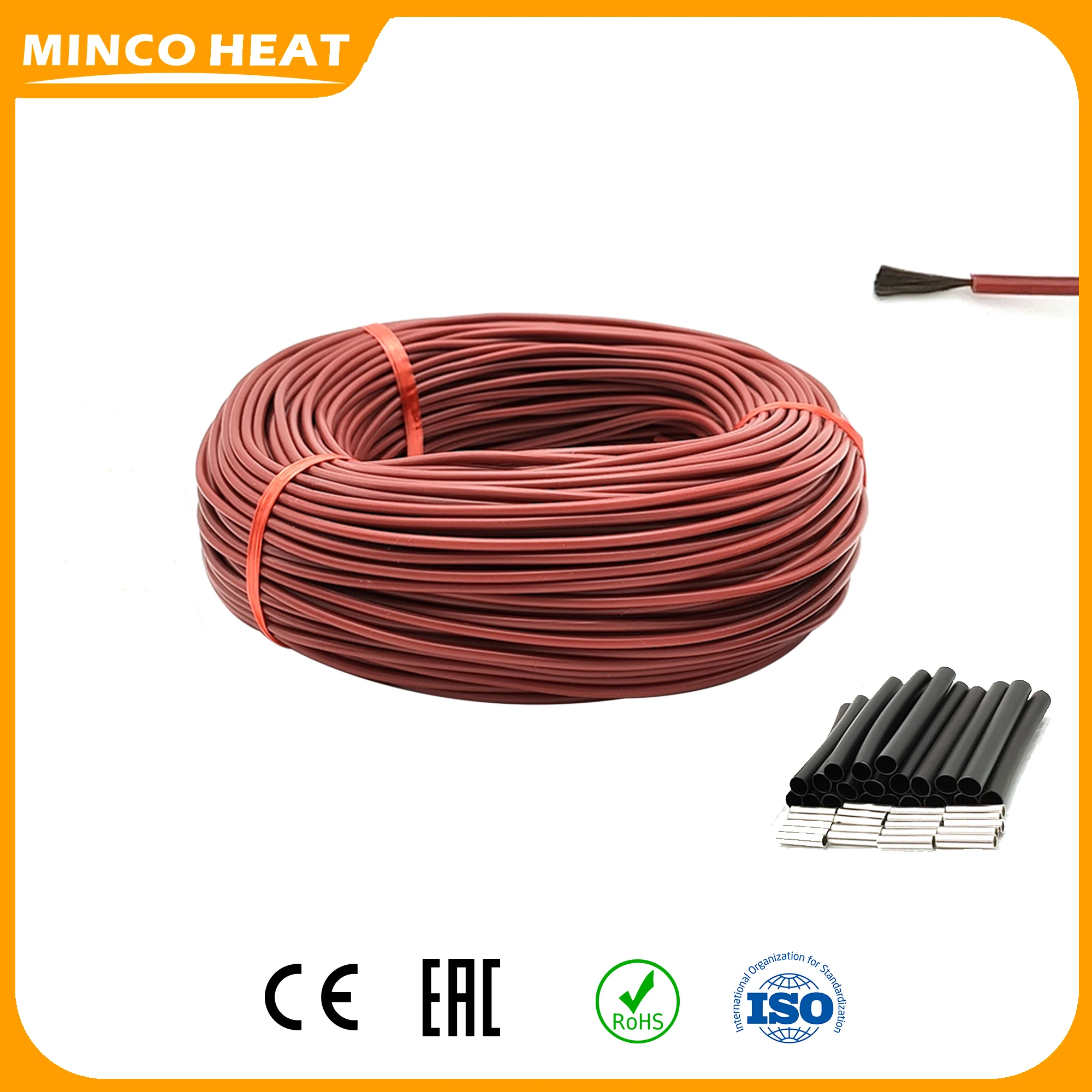 Minco Heat 12K 33ohmm Infrared  Carbon Fiber Electric Cable Floor Warming Wire with Smart WiFi 16A Electric Heating Thermostat