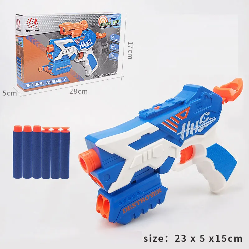 EVA Soft Bullet Toy Guns Pistol Plastic Guns Toy Manual Launcher Airsoft Foam Bullets Blaster Model Safe with Box for Boys Child