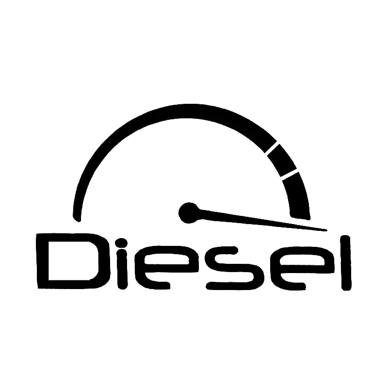 Turbo Diesel Creative Car Sticker Vinyl Decal Auto Decoration for Fuel Cap Black/Silver,12cm*7cm