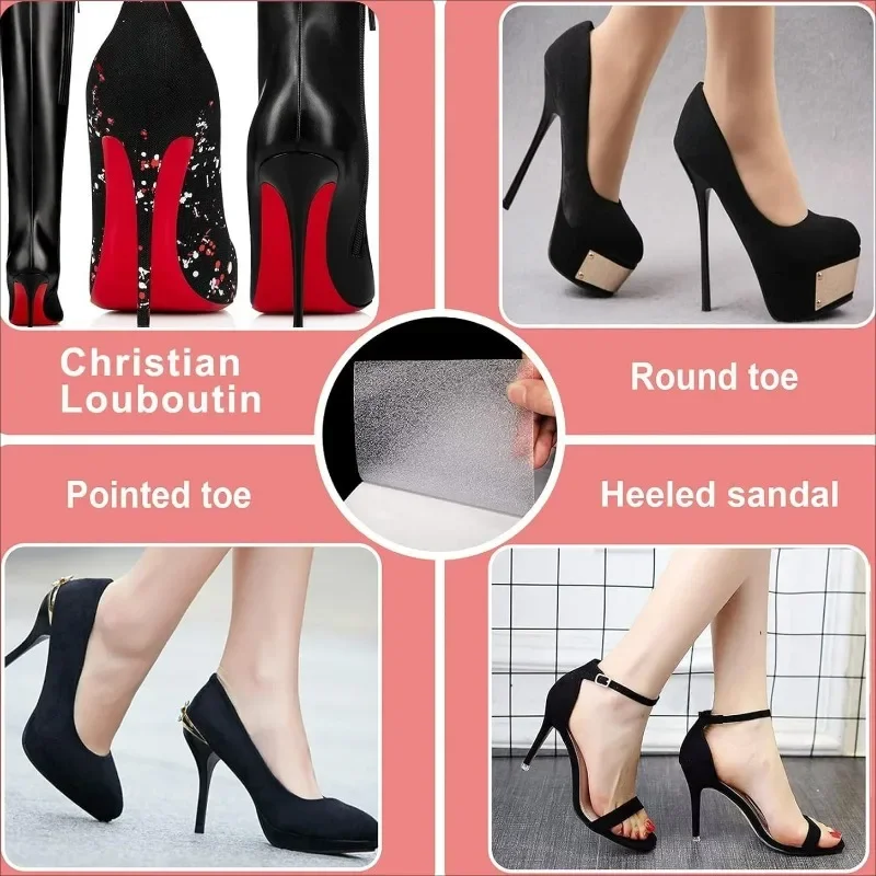 1Rol Stiker Pelindung Sol Sepatu Anti Selip untuk Sepatu Hak Tinggi Sol Luar Perbaikan Bawahan Pelindung Sepatu Berperekat untuk Sneaker