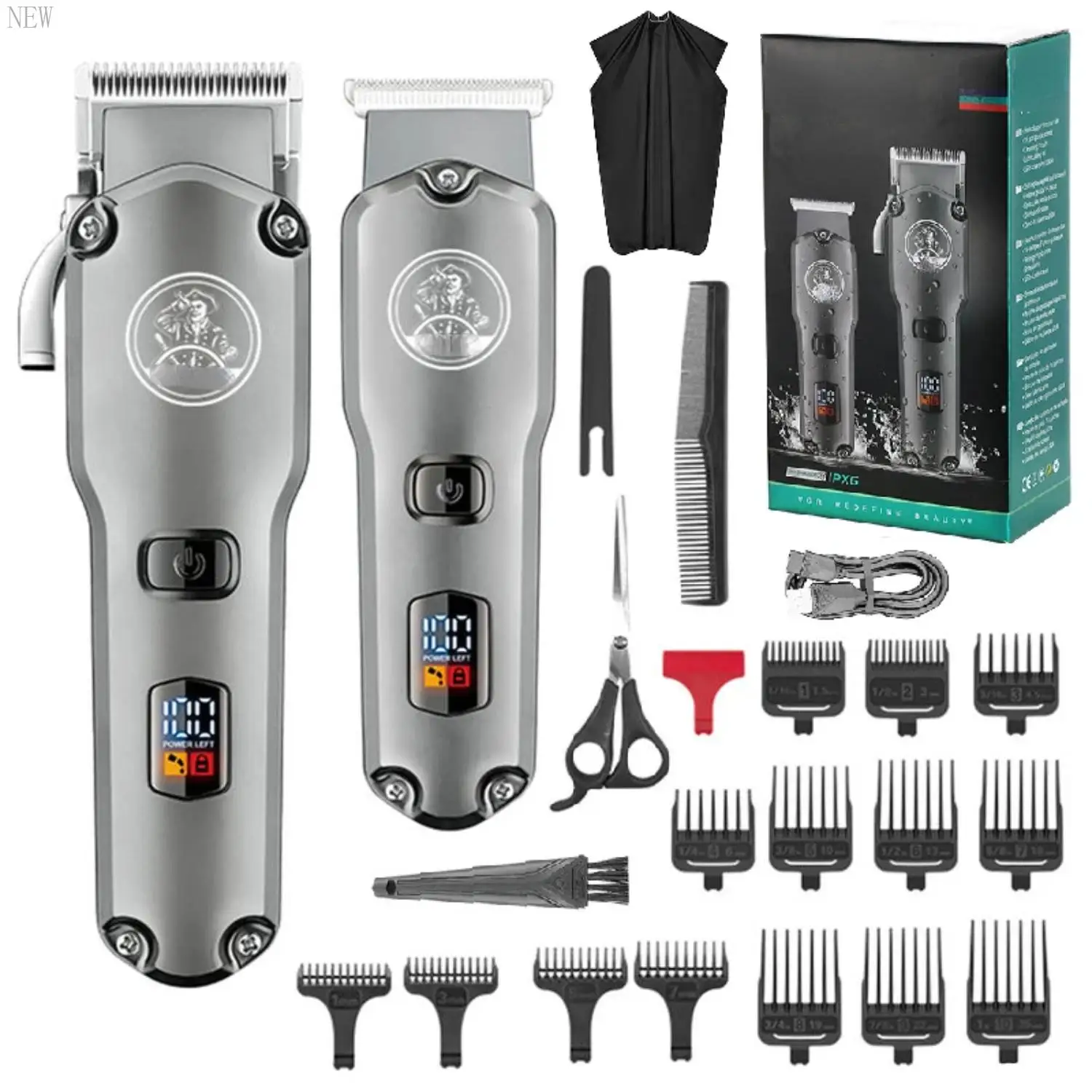 NEW High-Quality Professional Original Rechargeable Hair Trimmer Set for Men - Waterproof Hair Clipper - Precision Hair Cutting 