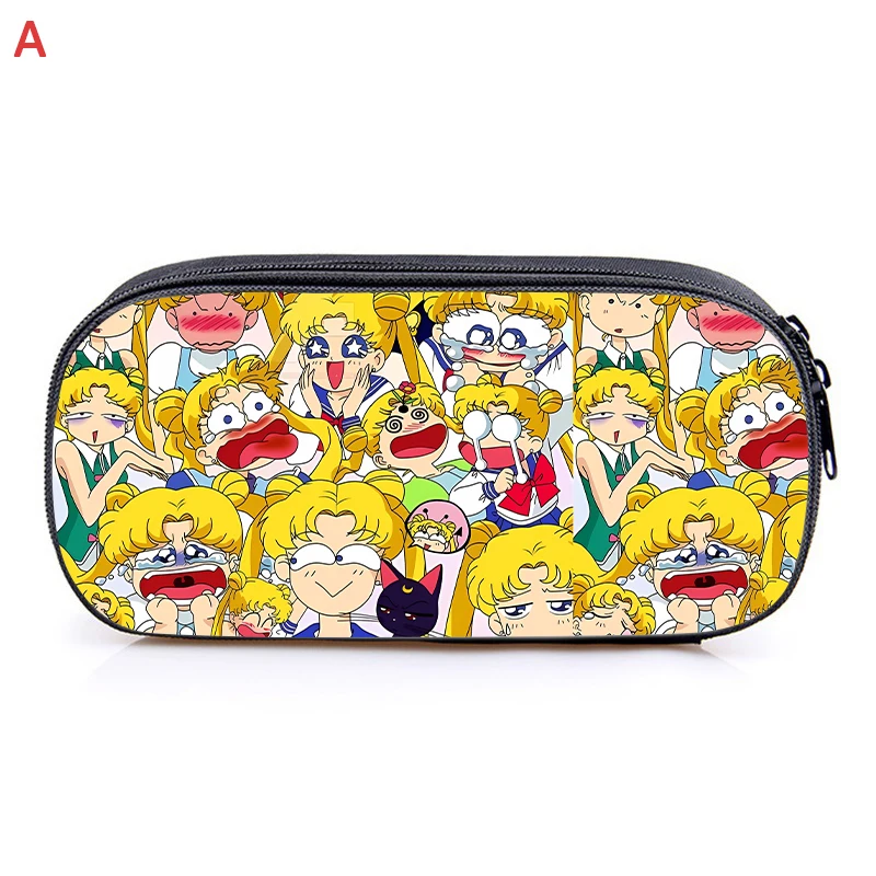 Sailors Moons Pencil Case Zipper Large Capacity Stationery Box Storage Bag Wallet Polyester Pencil Case Kids Birthday Gifts