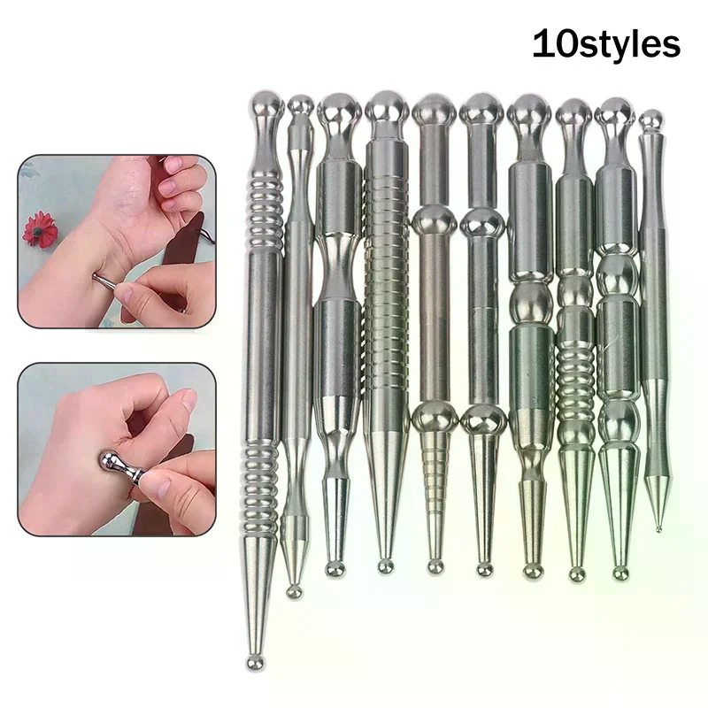 

1 шт. ручка для акупунктуры, инструменты для рефлексологии лица из нержавеющей стали, инструмент для массажа триггерных точек, инструмент для глубокого массажа тканей