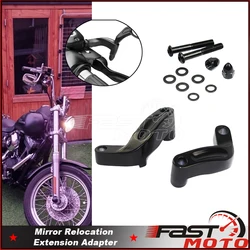 Motorcycle Rearview Mirrors Extension Riser Extend Adapter Mirror Extender Adapters Riser Rear View Base Aluminum For Harley