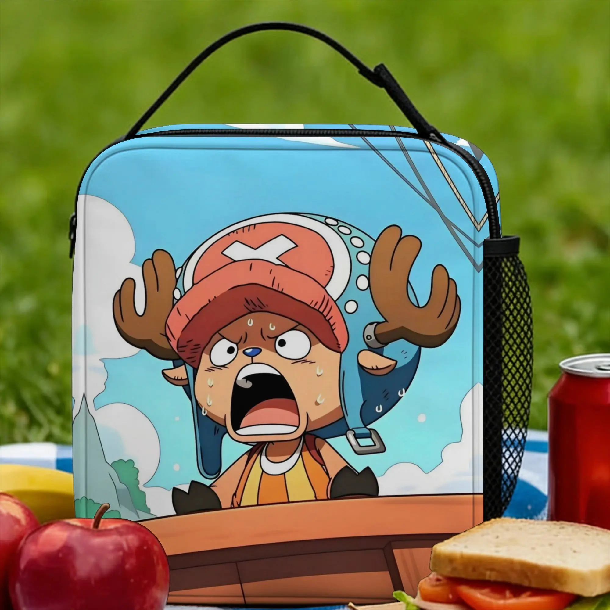 

Термосумка для обедов в стиле аниме, портативная, с изображением Луффи, термоконтейнер для еды, сумка-тоут, ланч-бокс для работы и путешествий