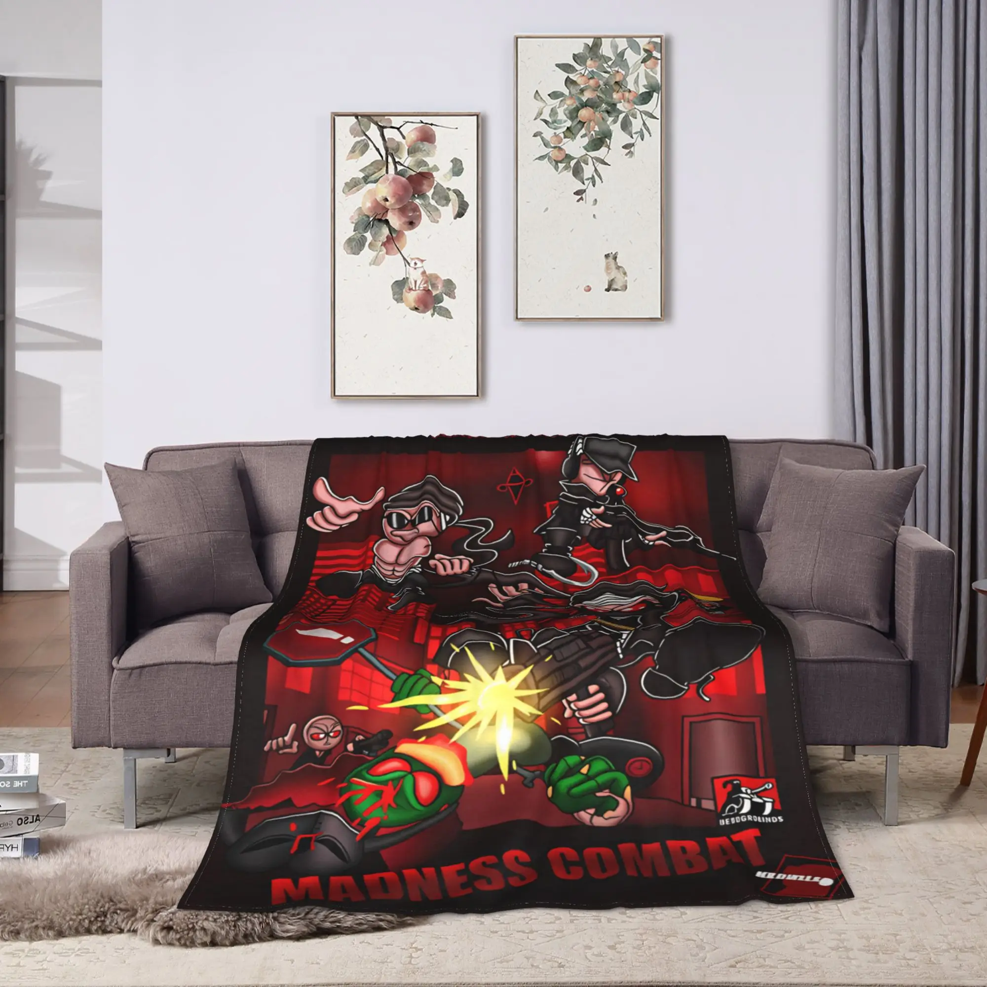 MADNESS COMBAT Blanket  Warm Soft Novelty Plush Throw Blanket For Couch Chair Sofa Bed Travel Flannel Bedspread Bed Cover