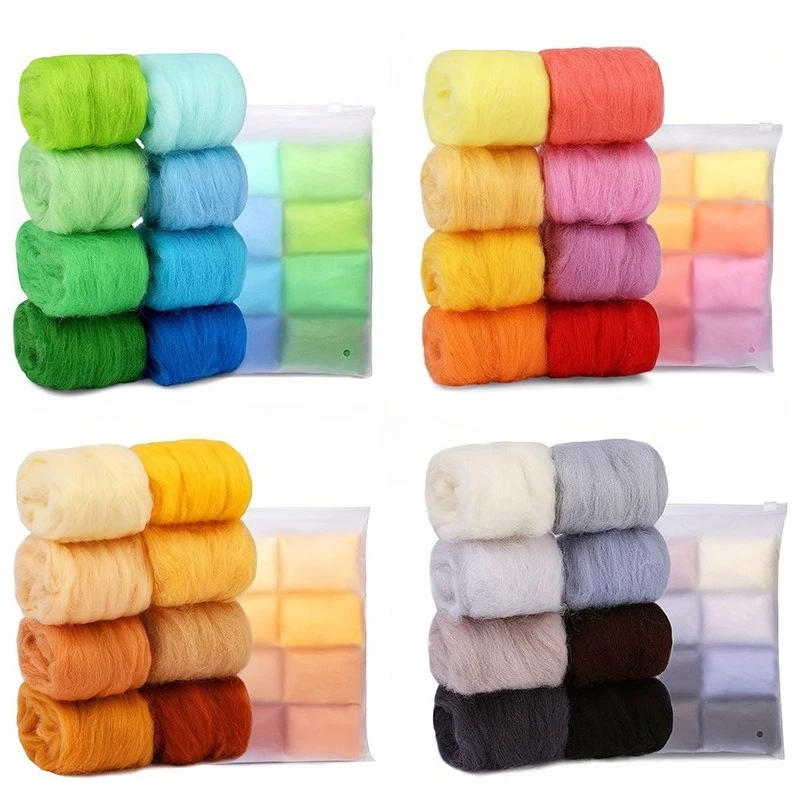 10 جرام لتقوم بها بنفسك الصوف المتجول إبرة التلبيد 8 ألوان ورأى مع ألياف الصوف المواد اليدوية للمبتدئين إبرة التلبيد صنع المنتج