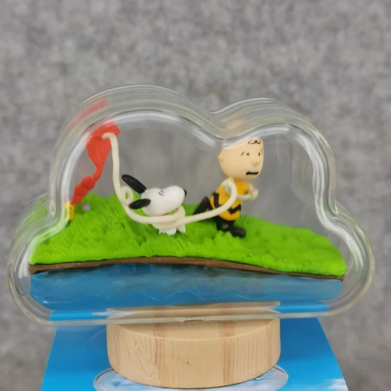 Snoopy Weather Terrarium Cartoon Dolls Decoration Anime Action Figure Car Desk Decoration Model Children Christma Birthday Gifts