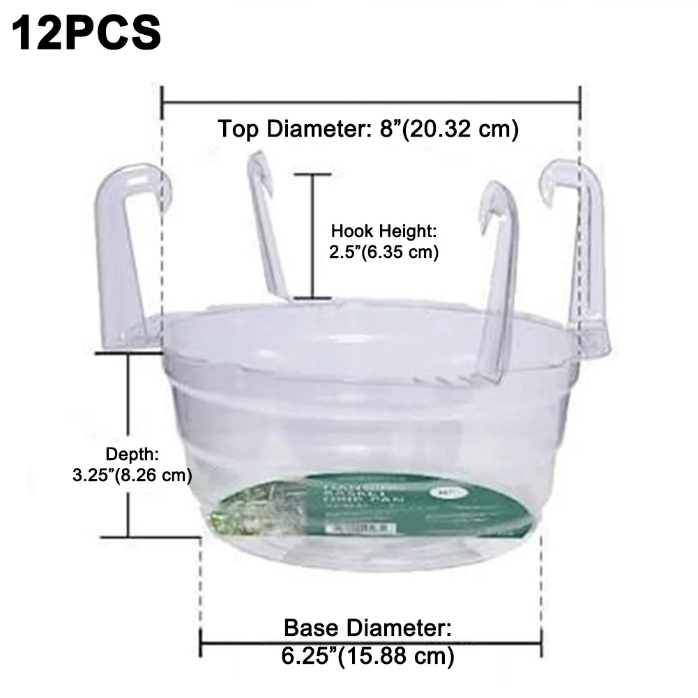 Effective Water Management Trays Gardening Plant Saucer Clear Hanging Drip Tray Prevents Root Rot Integrated Hook