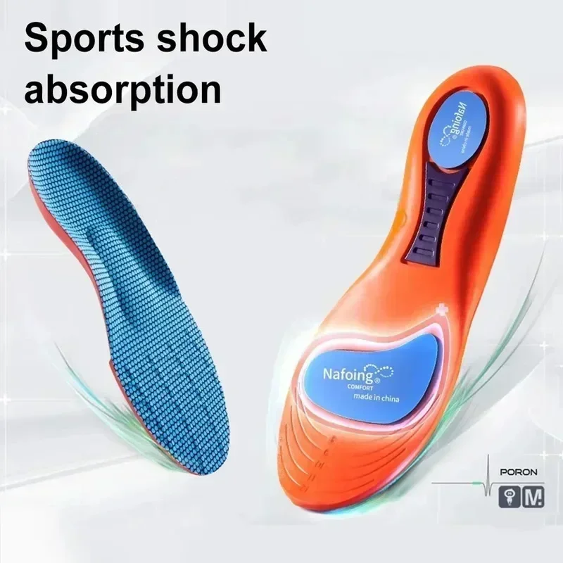 Orthotic Insole Sports Shock Absorption Elasticity Shoe Sole Breathable Inserts for Shoes Woman Man Orthopedic Insoles