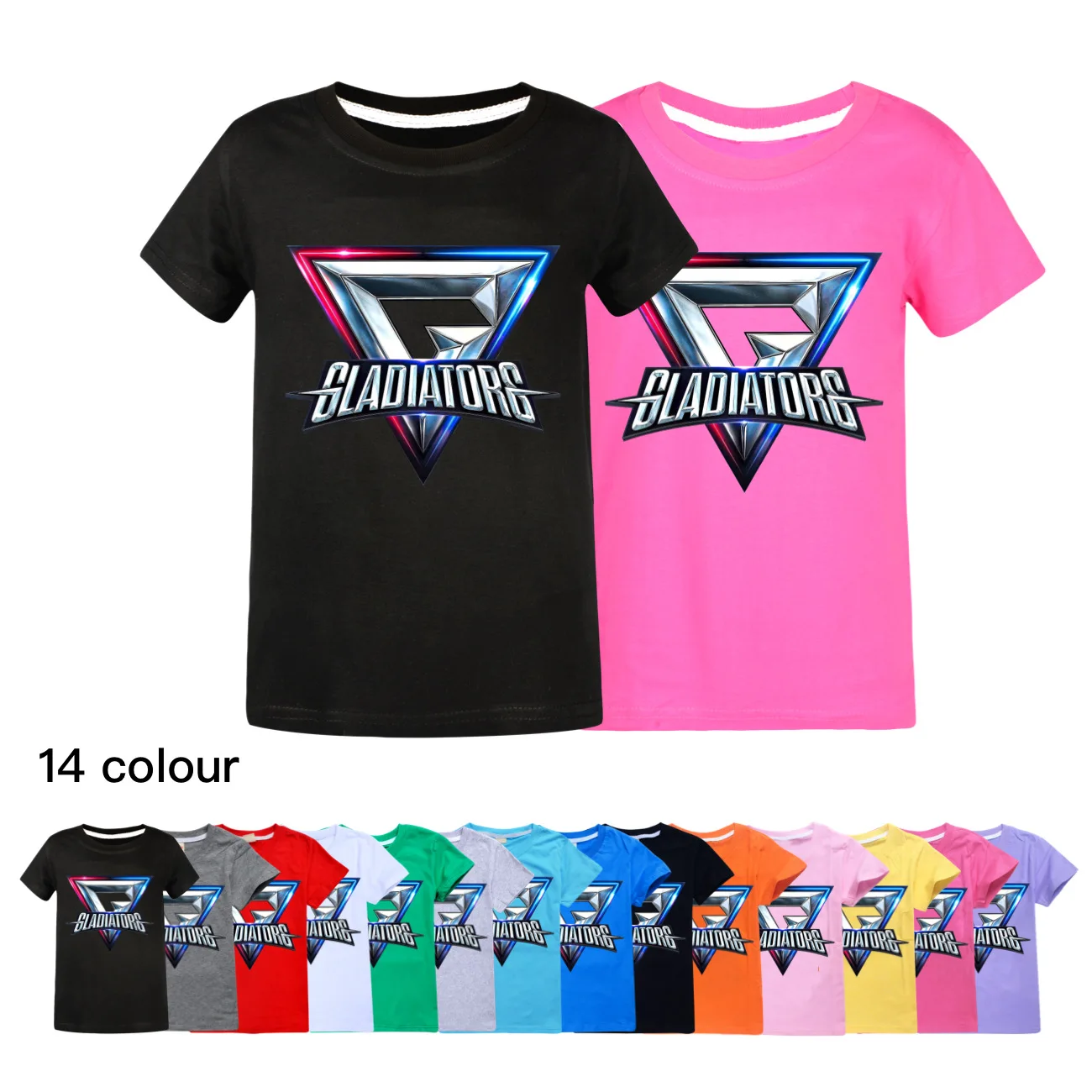 

GLADIATORS Girls Short-sleeved T-shirts Children's Summer Cotton Casual Tops Kids Clothes Boys Clothing Graphic Tee3665