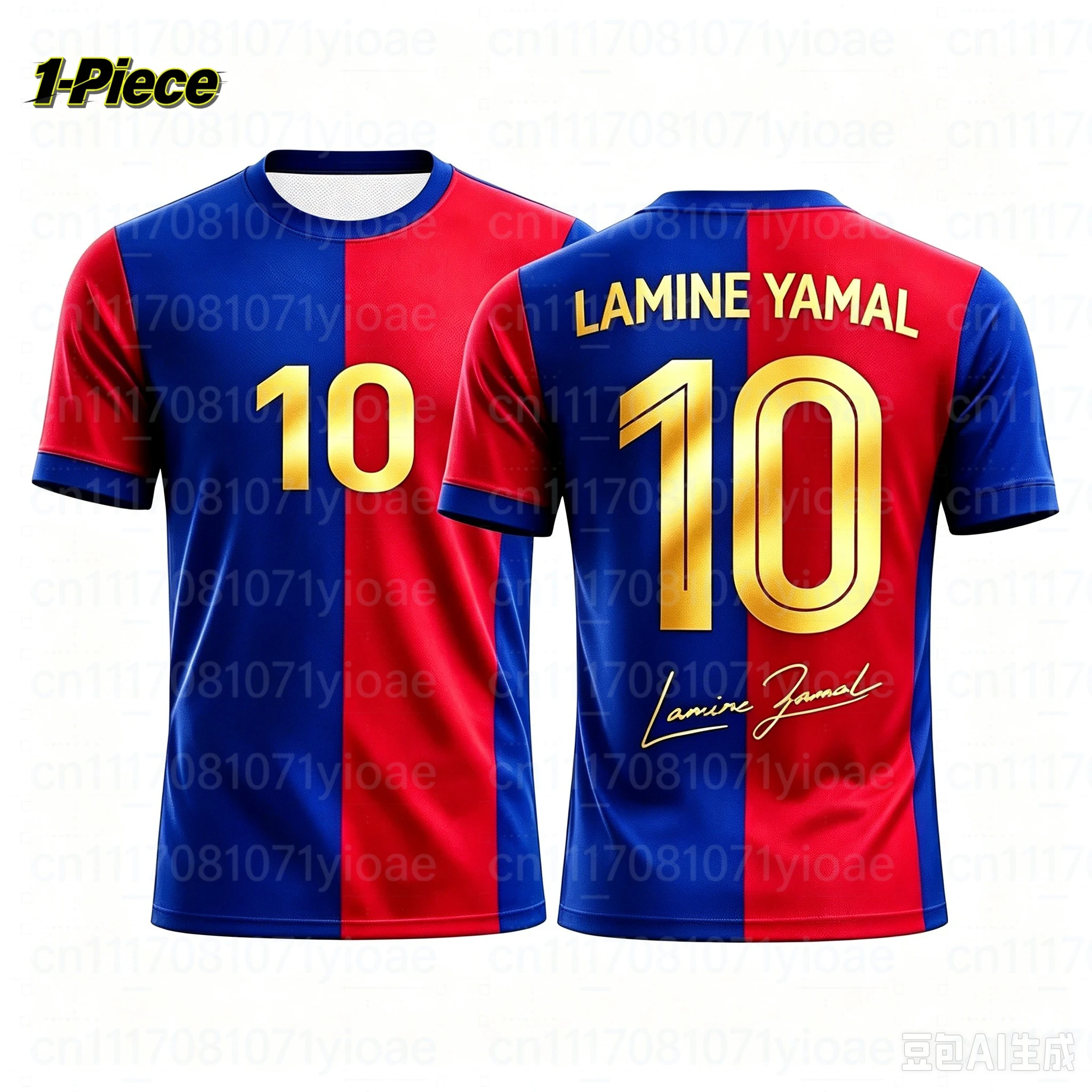 2-teiliges Set Yamal # 10er-Set Gestreifte Fußballtrikots für die Familie, atmungsaktives Spezial-Set für Erwachsene und Kinder – Detail 6