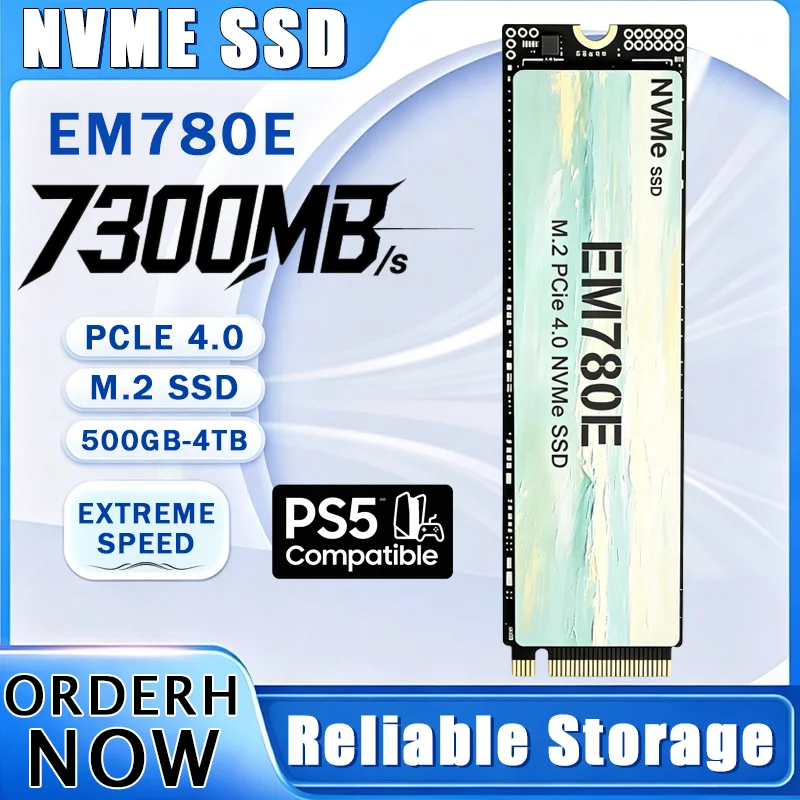 NEW EM780E M.2 SSD Hard Disk 500GB-4TB, Quick 7300MB/s NVMe M.2 PCIe 4.0 Internal Solid State Drive for Desktop PC & Laptop.