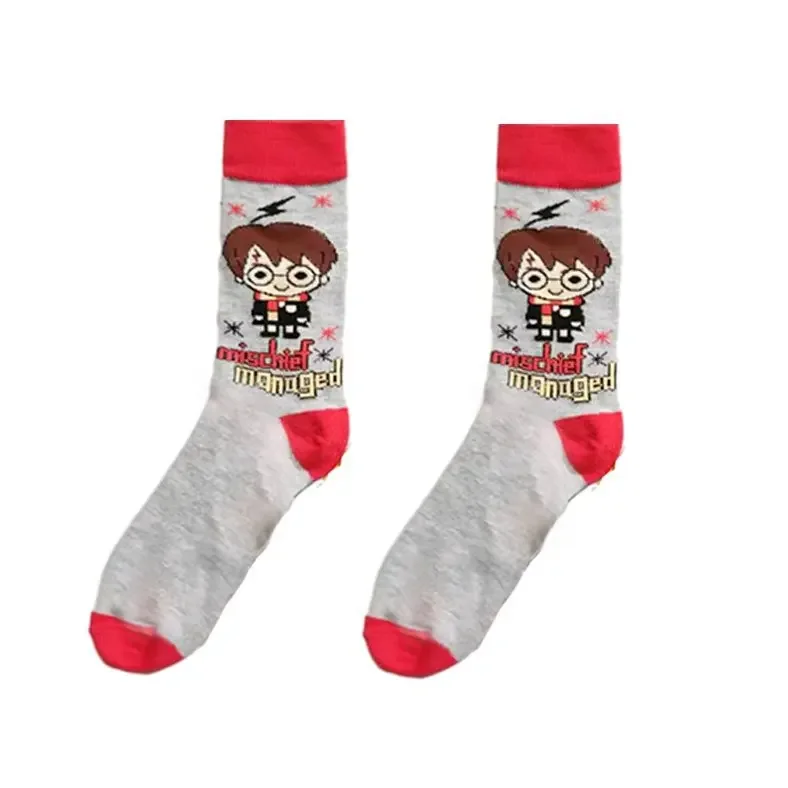 Men\'s and Women\'s Cotton Four Seasons Cartoon Tide Socks Harryy Potter Cosplay Stockings Hermione Luna Dobby Socks Gifts