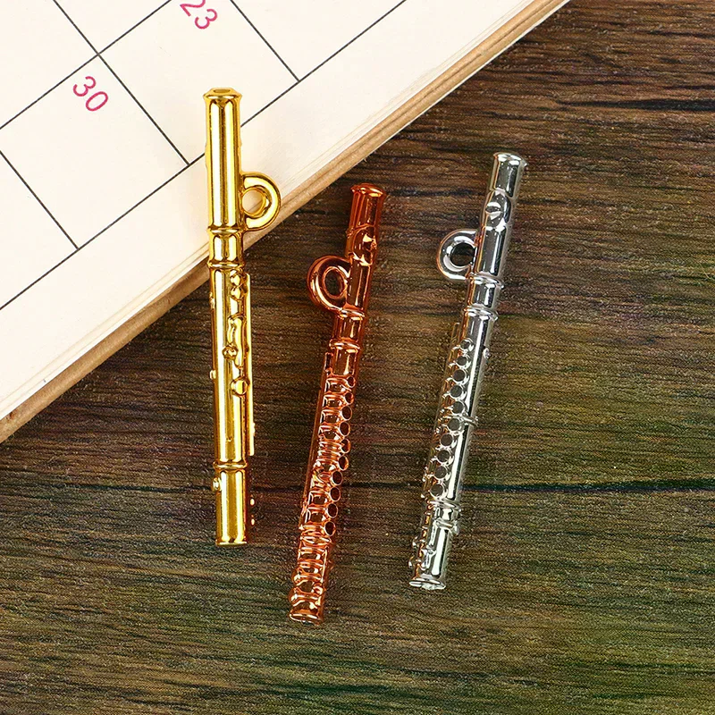 1pc Dollhouse Simulation Miniature Musical Instrument Flute Model Toy Decoration Accessories