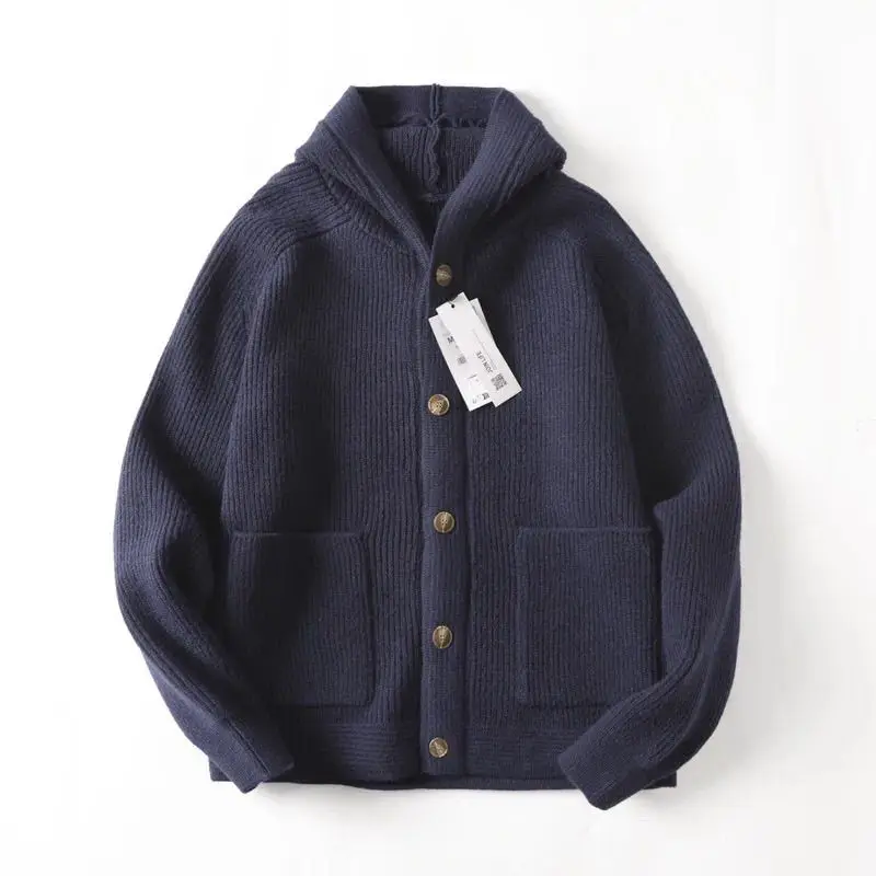 

Spring and Autumn New Women's Knitted Hooded Cardigan Oversized Sweater
