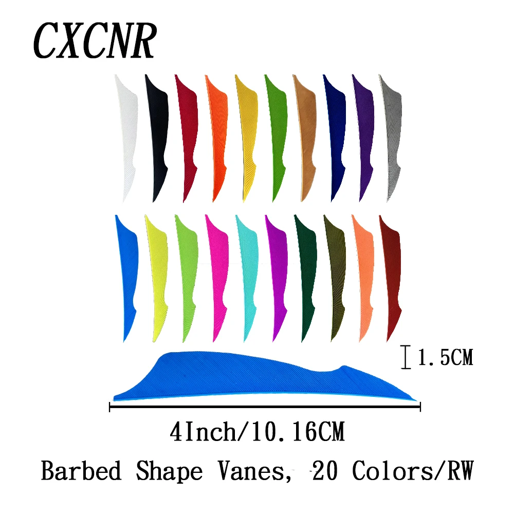 

50Pcs 4 Inch Barbed Shape Vanes Turkey Real Feather Arrow Fletching RW for Recurve Compound Traditional Bow Archery Gear