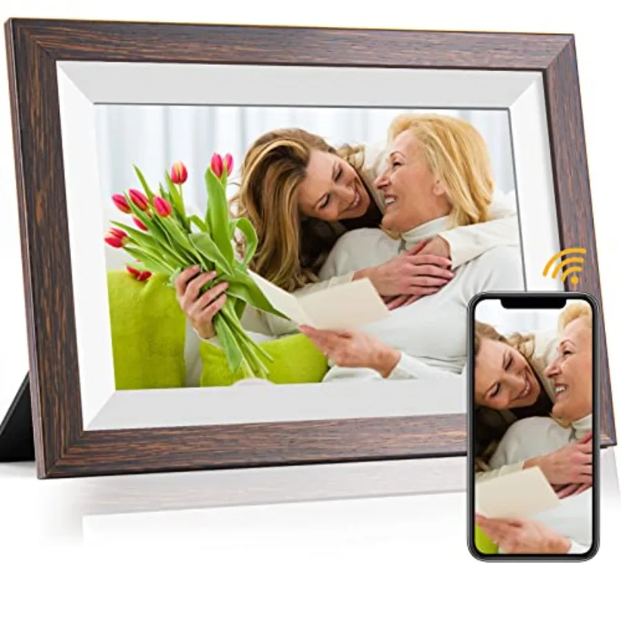 

Цифровая фоторамка Frameo 10.1 дюйма с Wi-Fi и приложением Frameo, сенсорным IPS-экраном HD, для обмена фотографиями