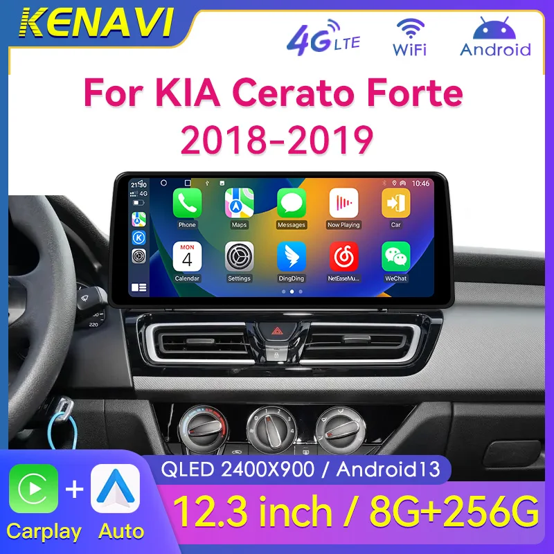 12.3inch 2400X900 Car Radio For Kia Cerato Forte 2018 2019 Carplay Android Auto Car Lntelligent Multimedia Player Touch Screen