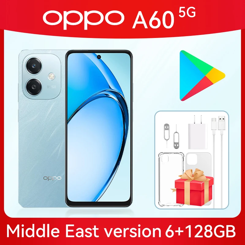 OPPO A60 Dual SIM Ocean Blue Nebula Red 6GB RAM 128GB 5G Smartphone - Middle East Version