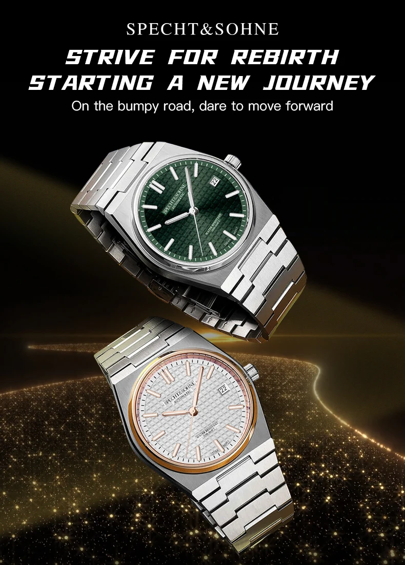 Neue Heiße Verkauf Specht & Söhne Automatische Uhr Für Männer Japan 8215 Movt Mechanische Armbanduhr Rose Gold Leucht 50 M wasserdicht – Detail 3