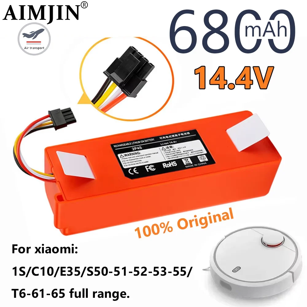 Original 14.4V Li-ion Battery Robotic Vacuum Cleaner Replacement Battery for Xiaomi Robot Roborock S50 S51 S55 Accessory Spare