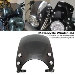 For Sportster XL 883 1200 XL1200NS XL883 Models 2004-2019 2018 Motorcycle Adjustable Windshield Windscreen For 39mm-41mm forks