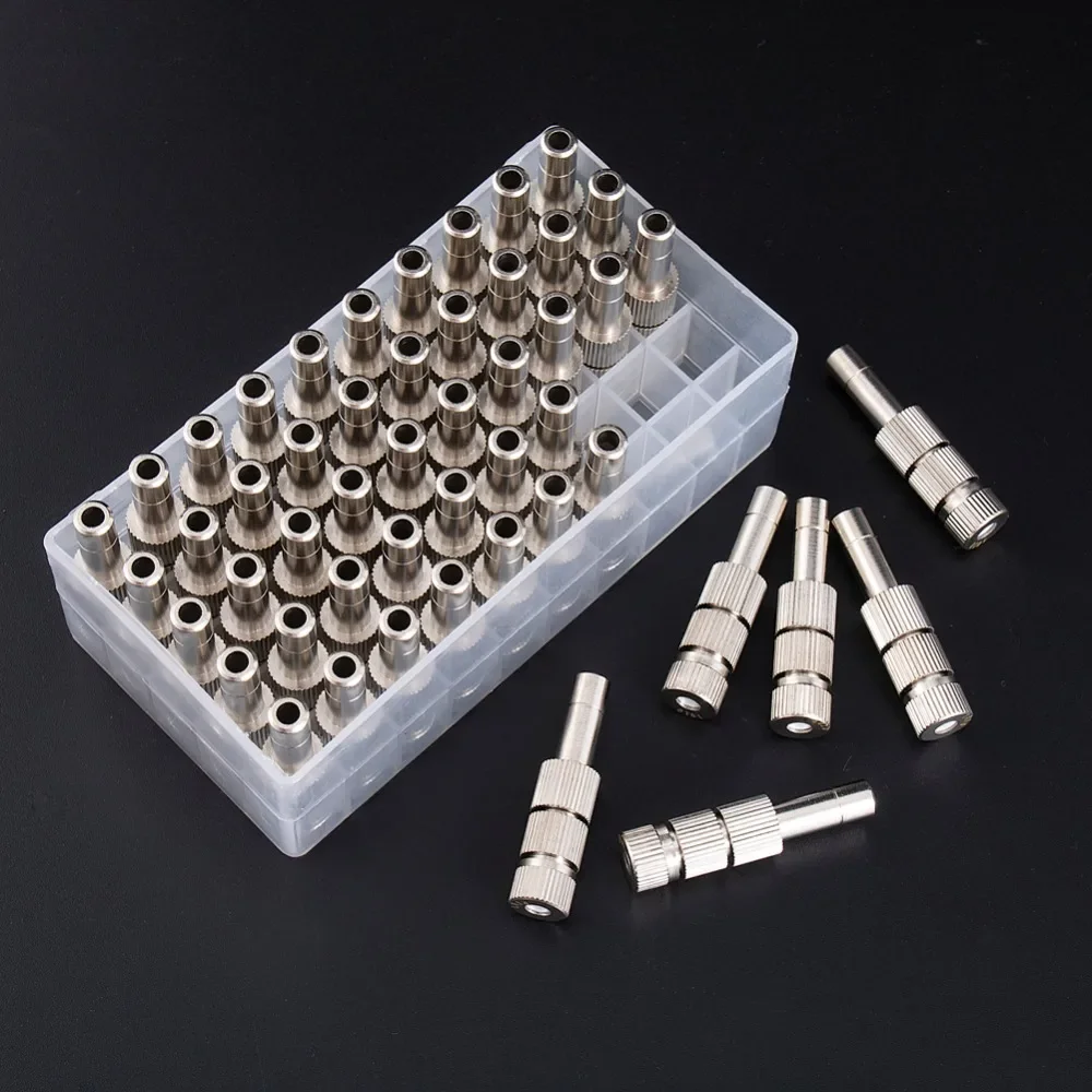 50Pcs 6mm Atomizing Nozzle Watering Cooling Dust Removal Humidification Fog Spray Nozzle Garden Agriculture Misting Irrigation