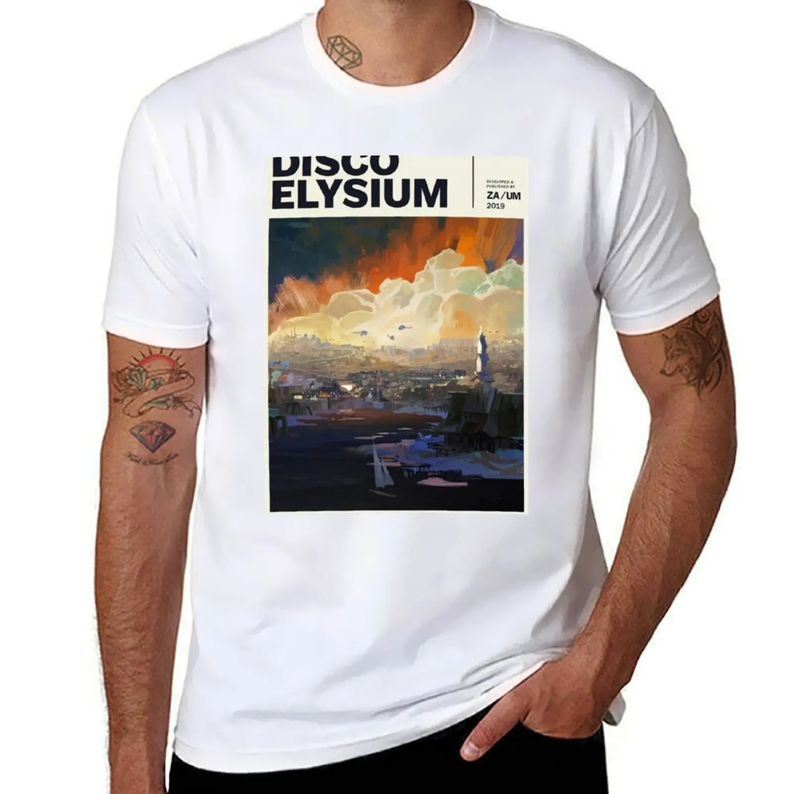 

Disco Elysium T-Shirt t shirts with prints t shirt men 100% cotton luxury brand T-Shirt