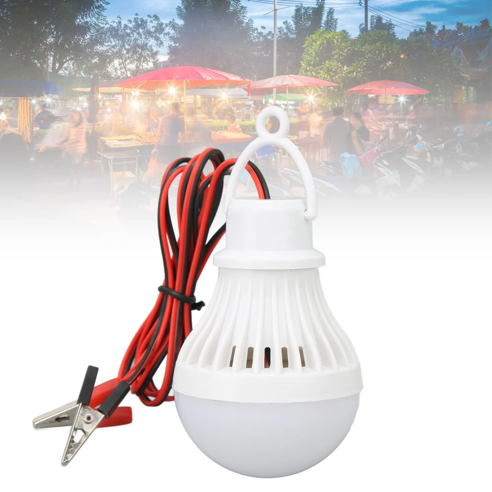 LED Camping Tent Lantern Plastic Outdoor Emergency Light Bulb with Hook for Hiking Fishing 12V 5W Portable LED Tent Lamp view 5