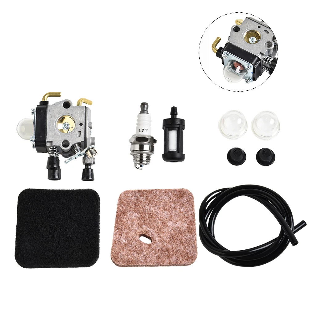 Комплект карбюратора для HS80 FS85 Для триммеров FS80 FC75 FC85 FS75 с основными компонентами, как топливный фильтр и искра Комплект карбюратора для HS80 FS85 Для триммеров FS80 FC75 FC85 FS75 с основными компонентами, как топливный фильтр и искра