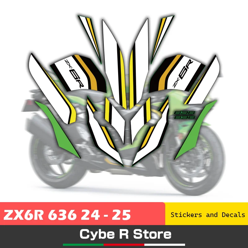 

For Kawasaki ZX-6R ZX6R 636 2024-2025 Motorcycle Fairing Sticker Decal Kit