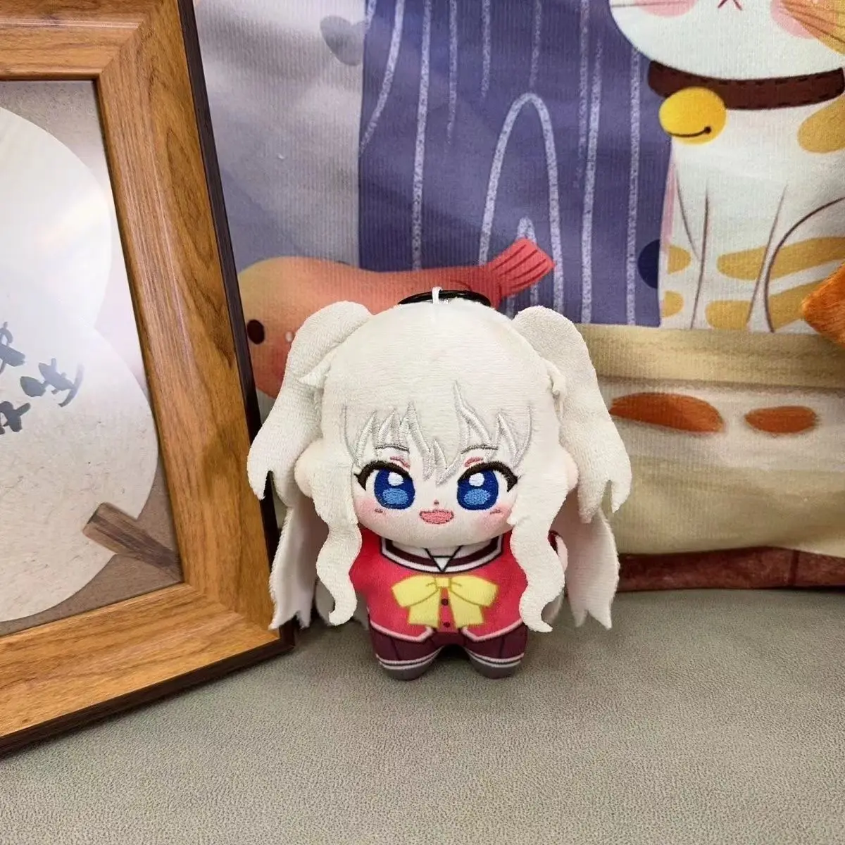 

Charlotte Nao Tomori Cute Figure Plush Stuffed Cotton Doll Backpack Pendant Boy Girl Toys Keychain Gift