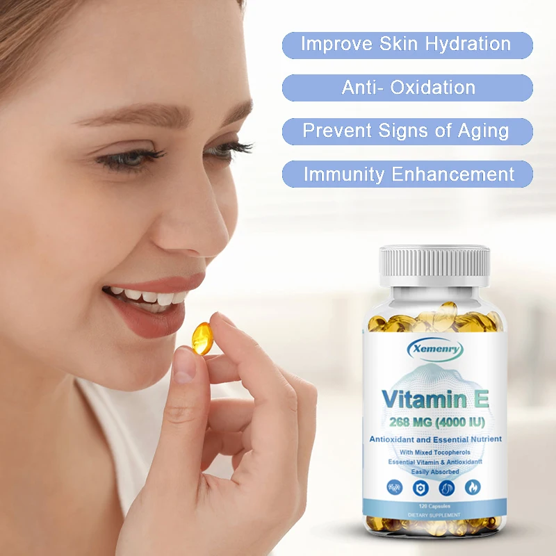 Vitamin E Softgels To Support Antioxidant Health and Immune System Non-GMO