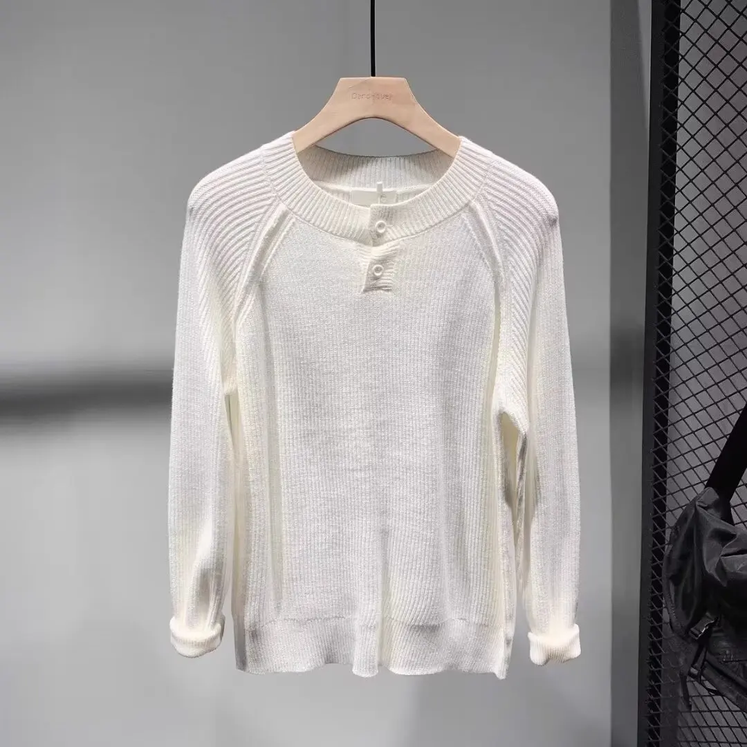 

Korean Sle Loose Fit round Ne Knitted Sweater Casual Color Overhead Knitwear Men's Autumn Winter Faionable Base S...