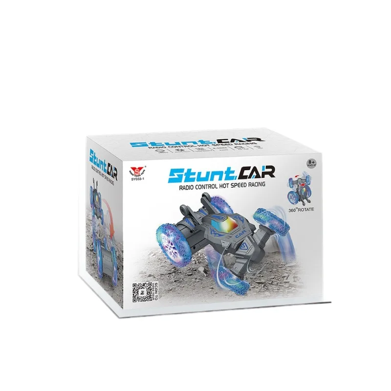 RC Stunt Motorcycle & Car 360° Rotation Side Driving Climbing 2.4G Light Up Wheels Watch Remote Control Electric Kids Toy