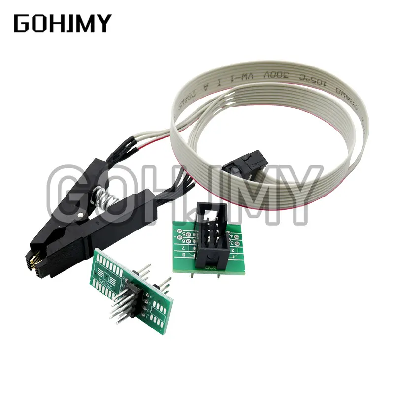 CH341A 24 25 시리즈 EEPROM 플래시 BIOS USB 프로그래머 모듈 + SOIC8 SOP8 테스트 클립 + 1.8V 어댑터 + SOIC8 어댑터 DIY 키트
