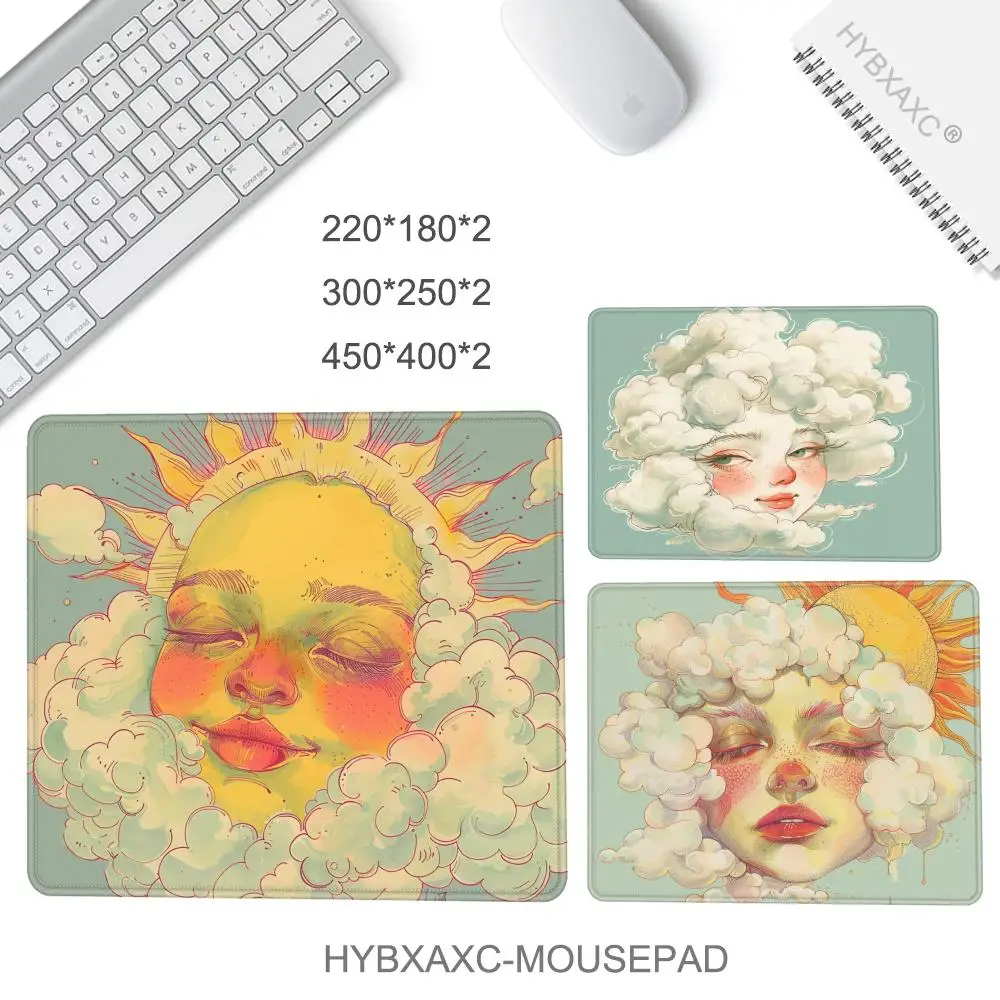 Cirrus Cloud Print Mouse Pad Happiness Sunshine Small Desk Pad Computer Keyboard Wireless Mouse Boy Girl Gift for Play games