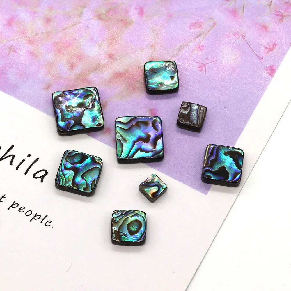 

4Pcs Exquisite Natural Abalone Shell Square Beads 6-20mm Making Jewelry Fashion DIY Charm Necklace Earrings Bracelet Accessories