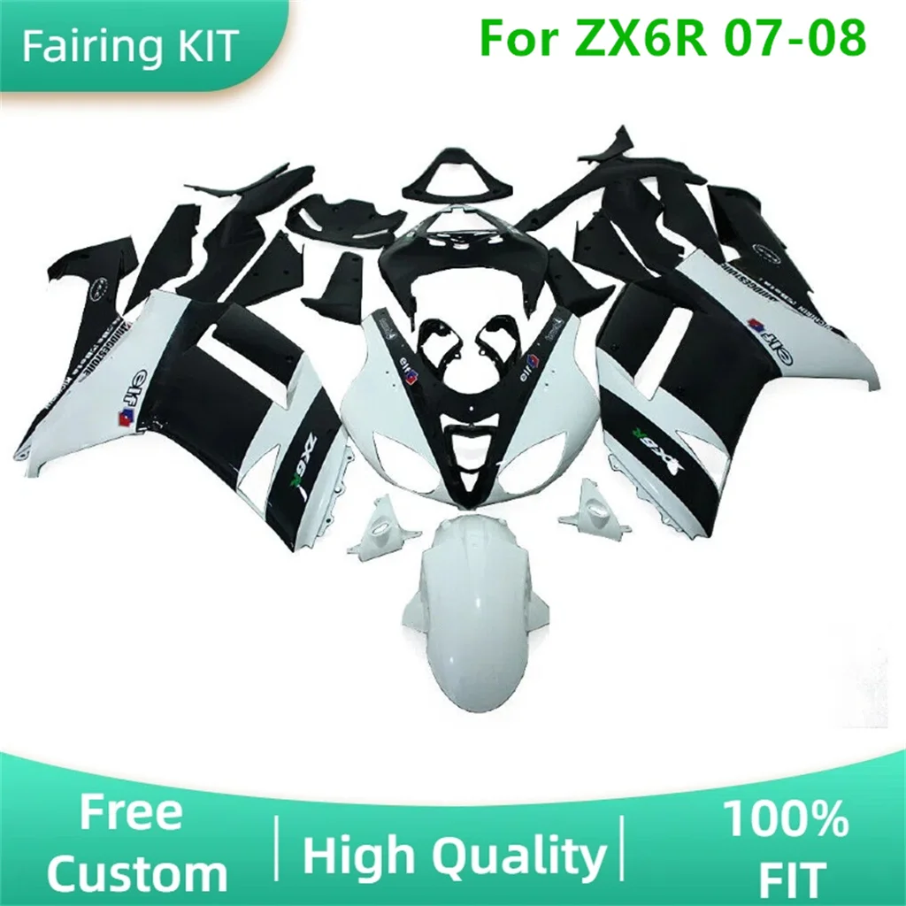 

High Quality Motorcycle Fairings Kit ABS Plastic Body for Kawasaki ZX-6R 2007 2008 ZX 6R 636 07 08 ZX6R Bodywork Set Free Custom