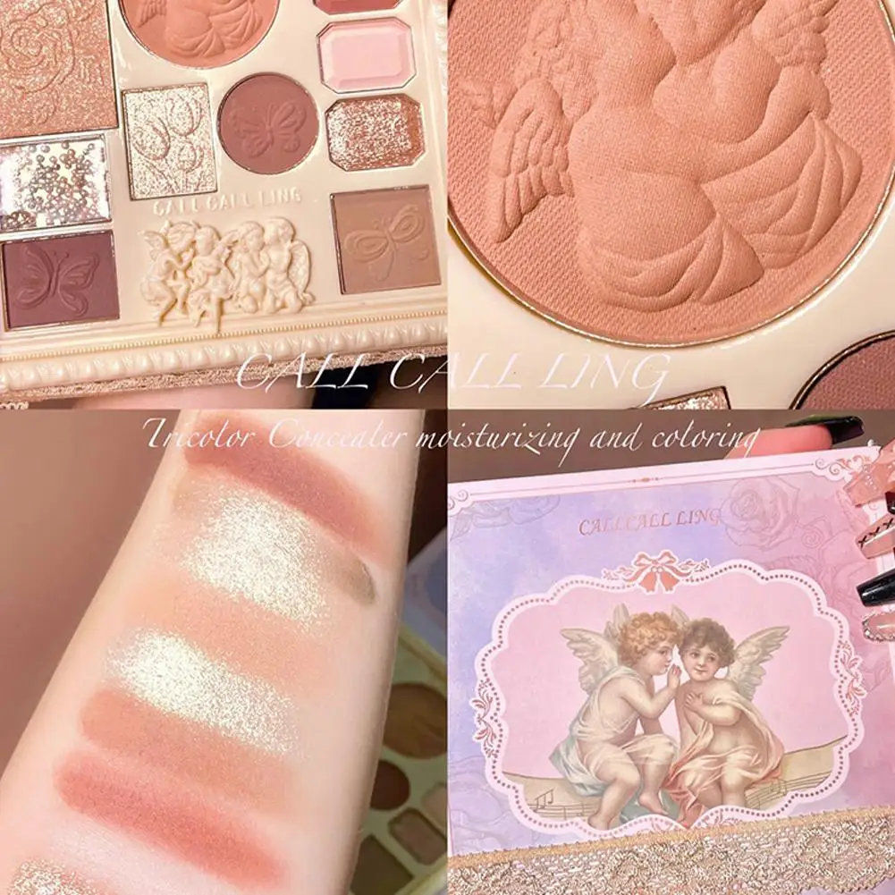 Angelo In Rilievo Ombretto Tavolozze di Ombretti Lucido Impermeabile Blush Fissaggio Gloss Piastra Ombra Piastra Trucco Occhi Vassoio Lucido W4U2