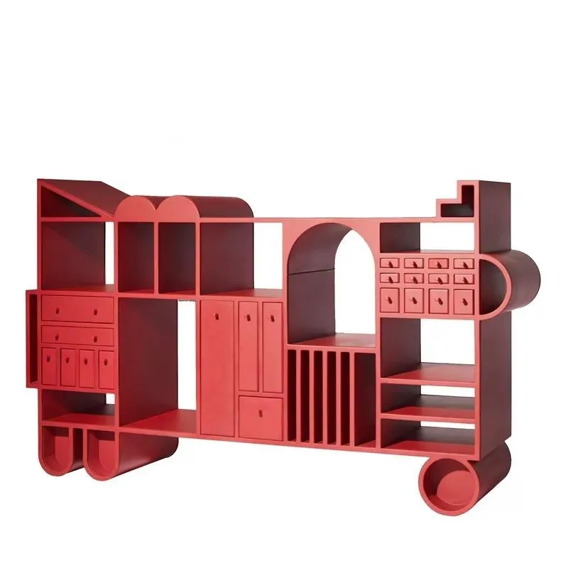 Italian Light Luxury Modern Wooden Art Cabinet with 5 Drawers for Living Room and Hotel Customizable Colors and Sizes