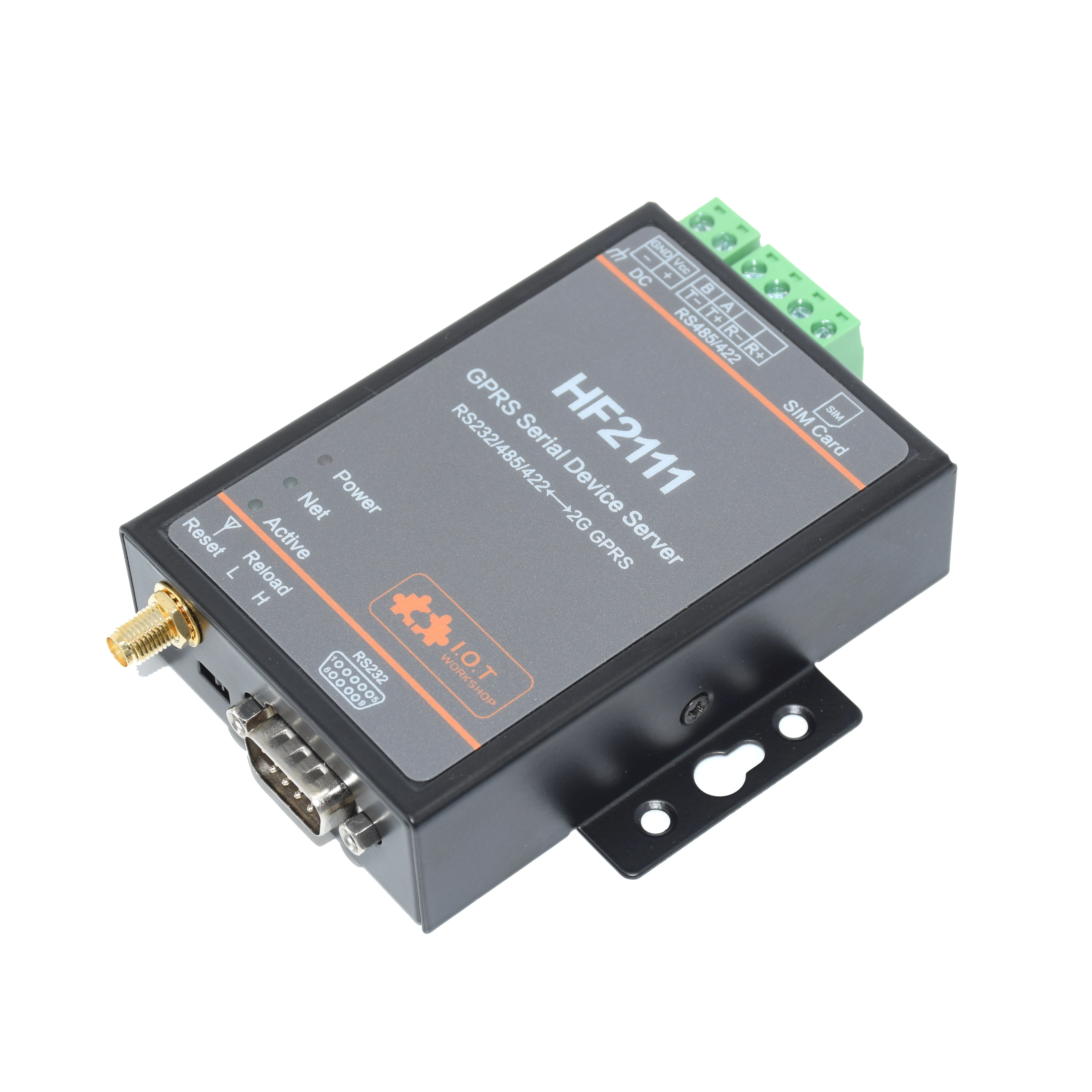 RS232 RS485 RS422 para 2G GPRS Servidor Conversor GSM, Porta Serial, Suporte Modbus, HF2111