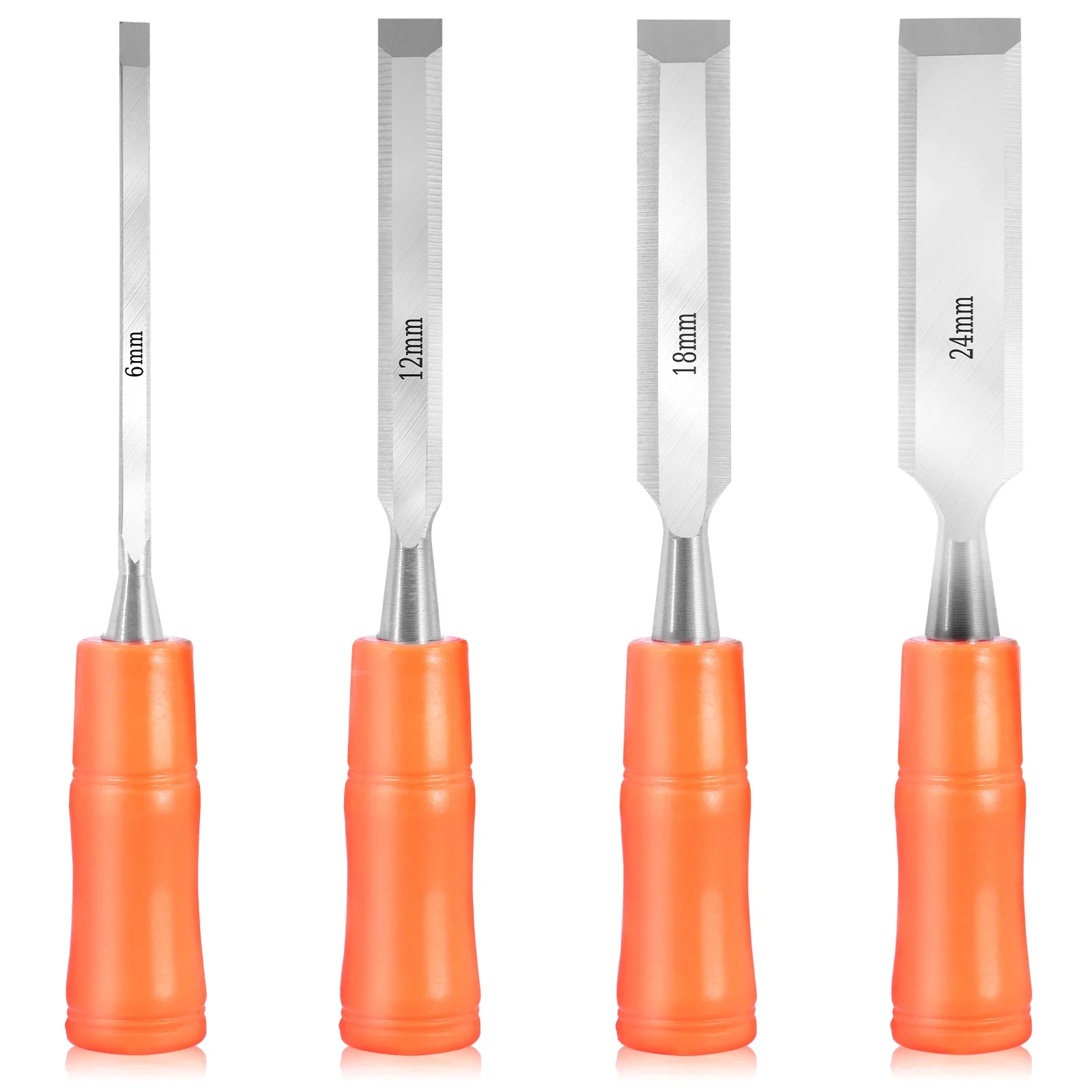 

4Pcs Wood Chisel Set Carbon Steel Woodworking Chisel Tool with Ergonomic Plastic Handle Sturdy Carpenter Chisel Hand Tool