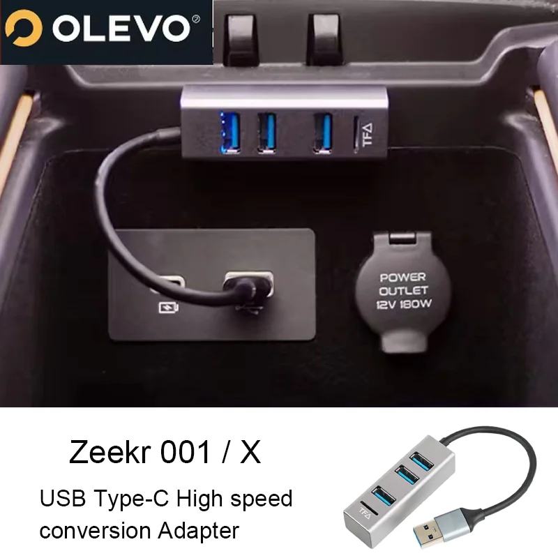 for Zeekr 001 2021 2022 2023 2024 Zeekr X Car 4 Ports USB Type-C High Speed Conversion Adapter Accessories