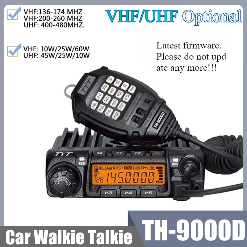 Radios Móviles para Auto TYT TH-9000D VHF136-174MHz 220-260MHz UHF400-490MHz Walkie Talkie 60W/45W TH9000D Transceptor Vehicular con Altavoz