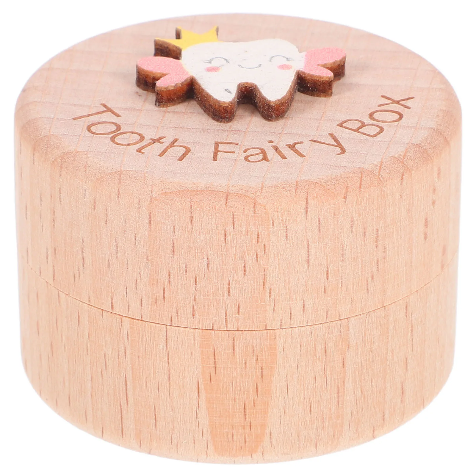 กล่องเก็บฟันน้ำนมเด็ก ทำจากไม้ พร้อมช่องแยกสำหรับจัดเก็บ  แบบธรรมชาติ