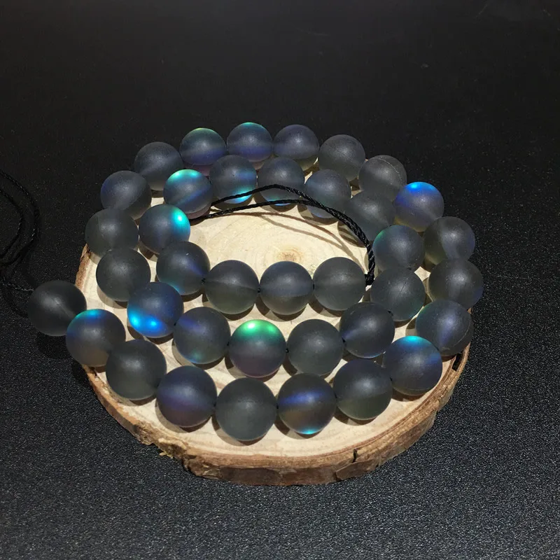 Runde lose Perlen für die Schmuckherstellung, mattes AB, österreichischer Kristall, glitzernder Mondstein, DIY-Armband, 15 Zoll Stränge, 6 mm, 8 mm, 10 mm – Detail 6