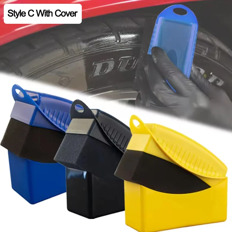 Car Wheel Cleaner Sponge Brush Set ABS Wax Polish Applicator Pad Tire Dressing Tool Detailing Kit For Washing Maintenance-3Style